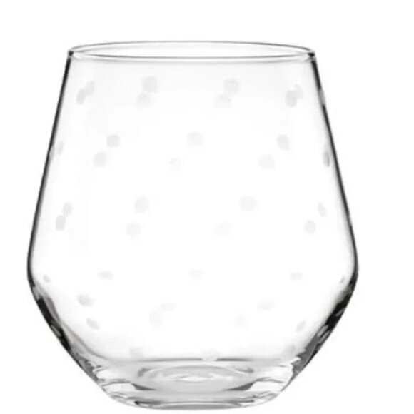 NIB kate spade Lenox Collab Larabee Dot Crystal Stemless 12oz Wine Glass (Set 4) - Picture 6 of 7